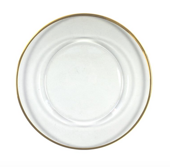 Glass Charger with Gold Rim 13 inch